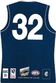 2009 Select AFL Pinnacle - Holographic Guernseys #GDC35 Bret Thornton Back